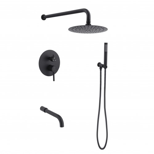 Змішувач для душу PERLA "SMART" вбудований круглий ЧОРНИЙ 3 реж PSS7804B