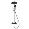 Змішувач термостатичний зі стаціонарним душем Rubineta (Olo(BK)+Thermo-15(BK))  чорний 625038