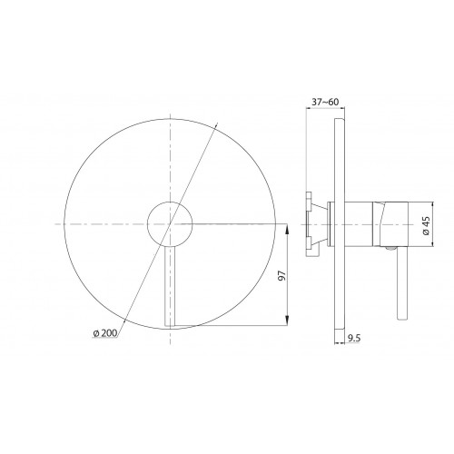Змішувач для душу Rubineta Kubo-1F-Ultra PM0005