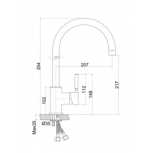Смеситель для кухни PERLA "Rio" хром PSH202