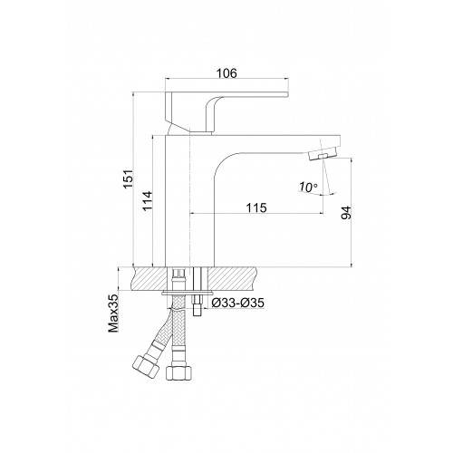 Смеситель для умывальника PERLA "King" хром б/упр. PSH703