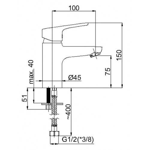 Смеситель для умывальника Rubineta (Uno-18) N80001