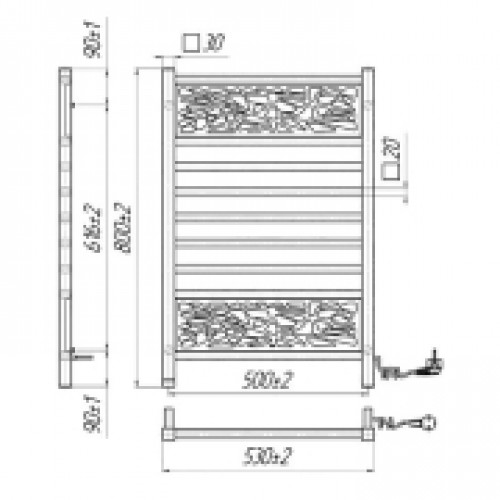 Рушникосушка Анталія-I 80x53/50 TR K Mario (2.2.6001.03.P)