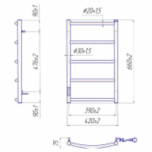 Рушникосушка Класик HP-I 65x43/75 TR Mario (242756)