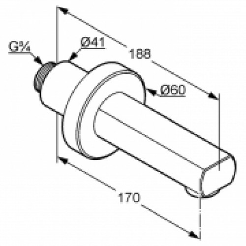 Материал: латунь. Цвет: хром. Подвод: 3/4''. Гарантия: 5 лет. Kludi (1350005)