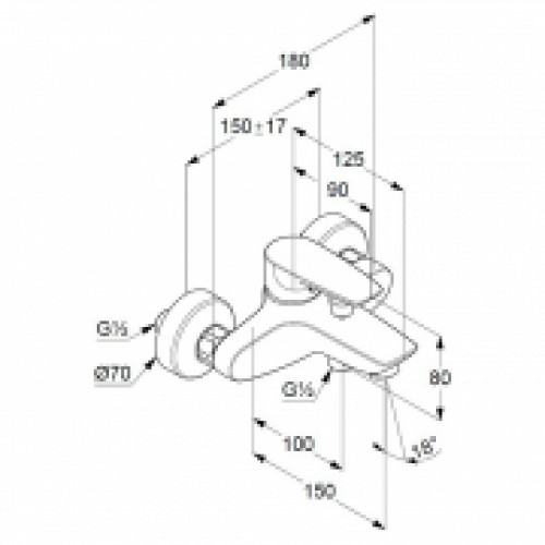 Змішувач Pure Solid для ванни і душу Kludi 346810575