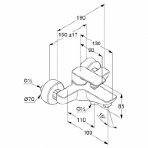 Змішувач Pure Style для ванни і душу Kludi (406810575)