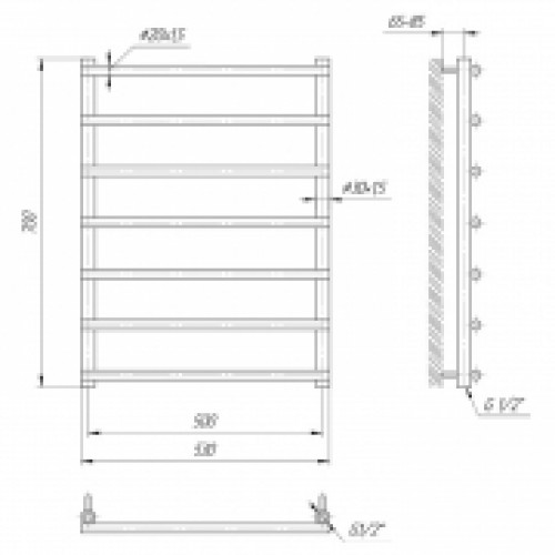 Рушникосушка Турин 70x53/50 Mario (2.3.6402.11.P)