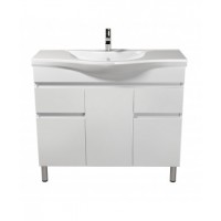 Тумба Фокус 100 с умывальником Albatros 100 белая