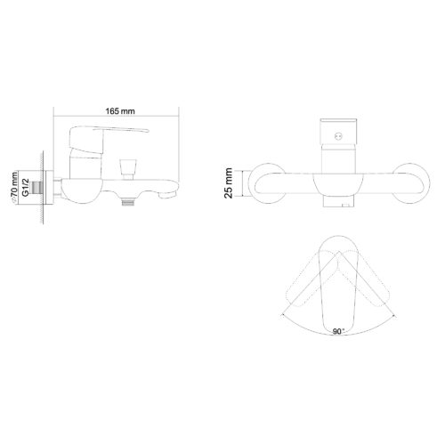 Смеситель для ванны Rozzy Jenori Fly RBZ084-3W