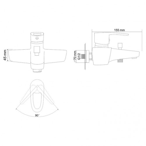 Змішувач для ванни Rozzy Jenori BOSS RBZ077-3