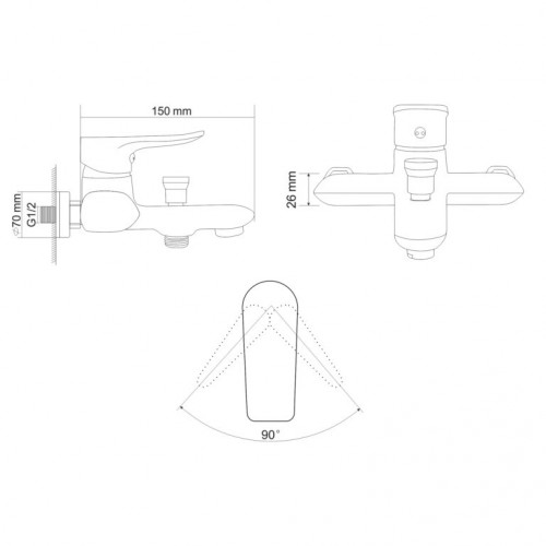 Смеситель для ванны Rozzy Jenori VELUM RBZ082-3