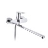 Змішувач для ванни Qtap Jay з довгим поворотним виливом (з душовим гарнітуром) QTJAY2601CRM45540 Chrome