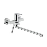 Змішувач для ванни Qtap Evia з довгим поворотним виливом (з душовим гарнітуром) QTEVI260CRM47579 Chrome