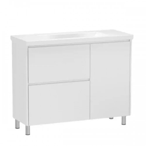 Комплект мебели RJ Forma-ХО: тумба напольная с умывальником Como 100см RJFU013-01100WHSET(RJFU013-01100WH+K32-016-EX