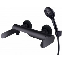 Смеситель-кран для ванны RUBINETA Ula 10/K(BK)(SW) с душевым гарнитуром