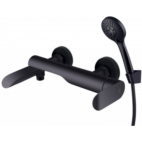 Змішувач-кран для ванни RUBINETA Ula 10/K(BK)(SW) з душовим гарнітуром
